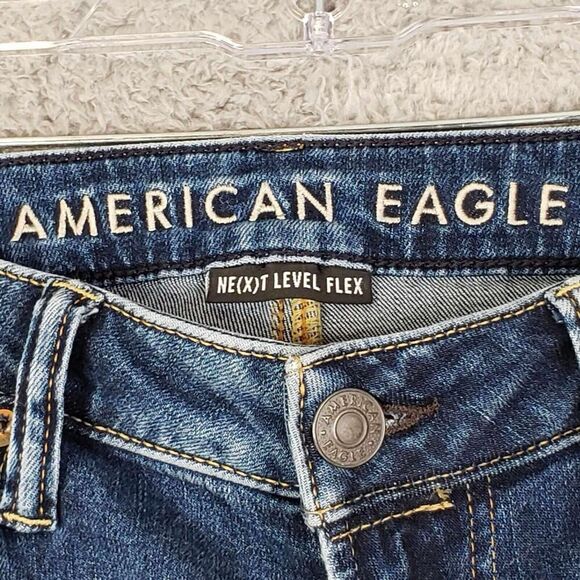 American Eagle AE Jeans Mens Size 29x32 Flex Slim Straight Blue Stretch - Picture 7 of 12